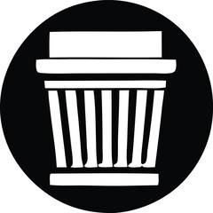 Abstract icon of a classical pillar with vertical lines inside a circle modern digital graphic art concept for design and branding projects