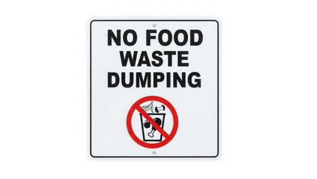 No Food Waste Dumping Sign