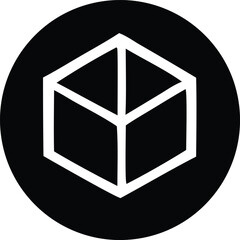 Abstract geometric cube icon minimalist design modern art symbol represents structure technology and architecture concepts