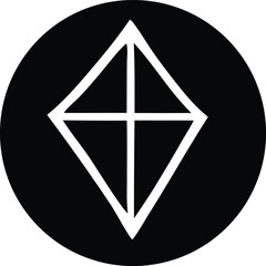 Geometric diamond shape with inner cross symbol abstract design clean modern simple artistic graphic element