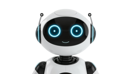 Friendly Futuristic Bot A Charming 3D Robot Character Illustration