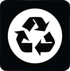 Universal recycling symbol icon featuring three interlocking arrows promoting sustainability and environmental awareness