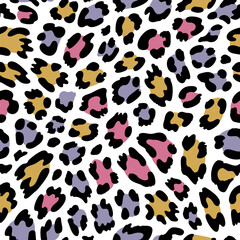 Seamless leopard print. Vector animal skin texture background.