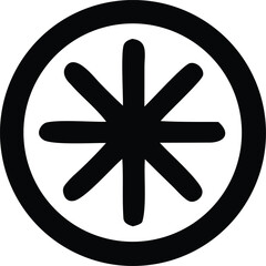 Abstract geometric symbol with eight points inside a circle symbolizing unity and focus geometric star emblem unique design concept for modern applications