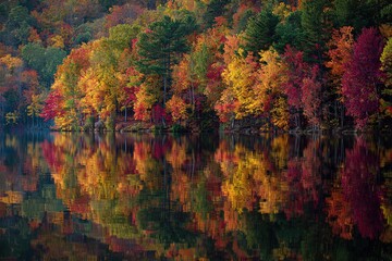 Lake Autumn Foliage. High quality