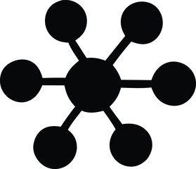Abstract network connection icon representing data flow and interconnectivity simple geometric design