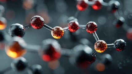 Abstract molecular structure showing connections, chemical composition, bonds