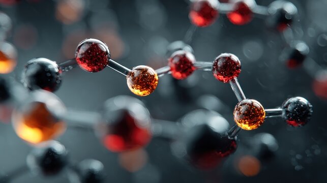 Abstract molecular structure showing connections, chemical composition, bonds