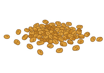 Pile of stylized tancolored seeds with dark outlines