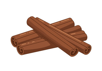 Stacked cinnamon sticks brown cylindrical slightly glossy and curled