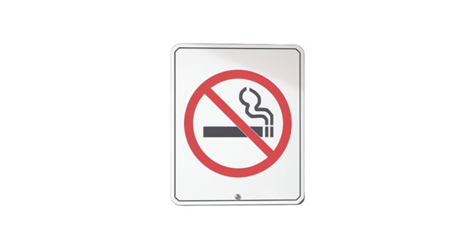 No Smoking Sign on a Wall, Public Area, Indoor, Health Regulation, Prohibition Symbol
