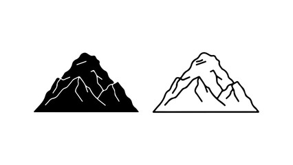 Mountain range illustration featuring black and white peaks natures beauty.