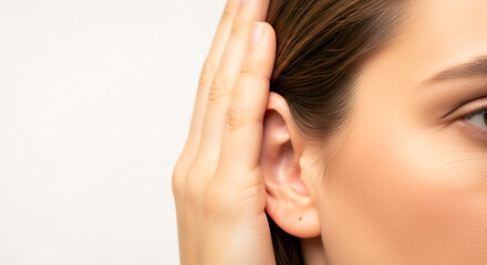 Hand Pressing Ear Showing Pain