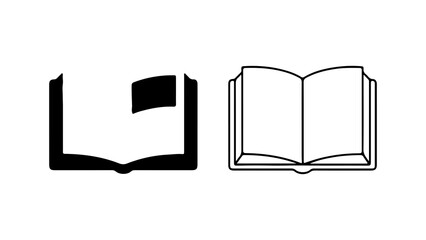 Open book illustrations showing the pages and the spine in two different styles.