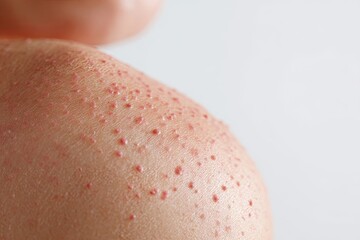 Fototapeta premium Close-up of skin with small, red bumps
