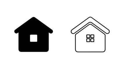 Simple house icons black and line art.