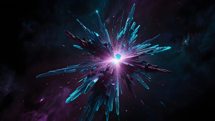Fototapeta premium Collision of Cosmic Cores, Generative Ai