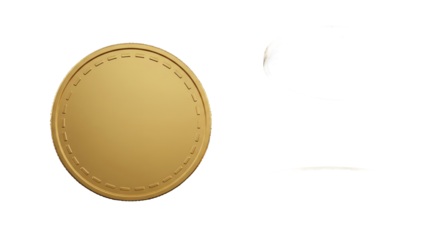 Three Golden Coins on Black Background Cryptocurrency, Award, Token, Finance Concept