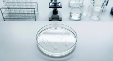 Sterile Petri Dish with Transparent Sample