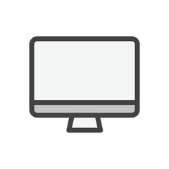 Modern Computer Monitor Icon on White Background for Digital Designs