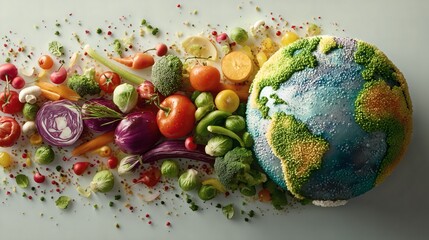 The Earth made of vegetables, world food day