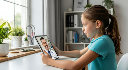Telemedicine Concept Patient Video Calling Doctor at Home