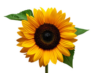 Obraz premium Bright Yellow Sunflower Isolated on White Background
