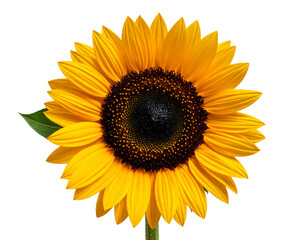 Naklejka premium Bright Yellow Sunflower Isolated on White Background