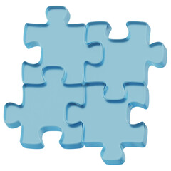 Obraz premium 3D Blue Glass Jigsaw Puzzle Icon