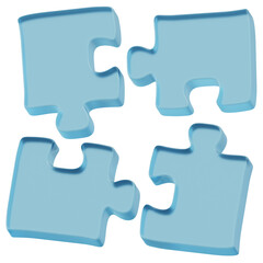 3D Blue Glass Jigsaw Puzzle Icon