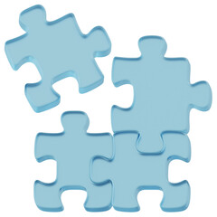 Fototapeta premium 3D Blue Glass Jigsaw Puzzle Icon