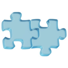 3D Blue Glass Jigsaw Puzzle Icon