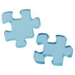 3D Blue Glass Jigsaw Puzzle Icon