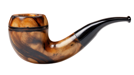 Tobacco pipe, wooden classic design, isolated on a white background