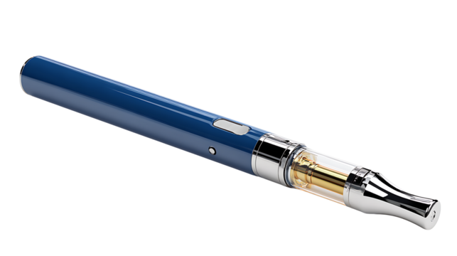 Vaporizer pen for cannabis, modern sleek design, isolated on a white background