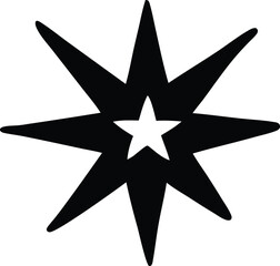 Fototapeta premium Eight pointed star symbol with inner star graphic design element for celebration and decoration