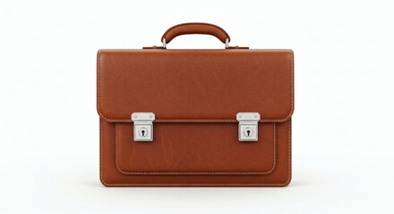 Brown Leather Briefcase 3D Icon A Stylish and Professional Accessory
