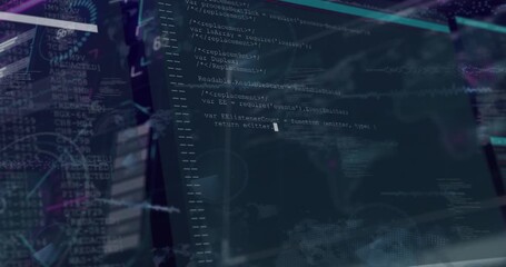 Opening dashboard heart gauge jumping 45% console scrolling shifting and pulsing map for simulation - Powered by Adobe