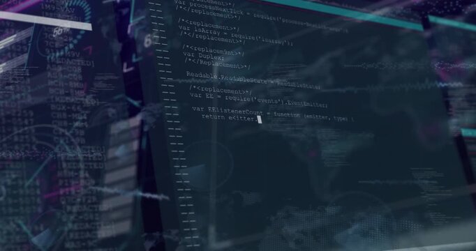 Opening dashboard heart gauge jumping 45% console scrolling shifting and pulsing map for simulation