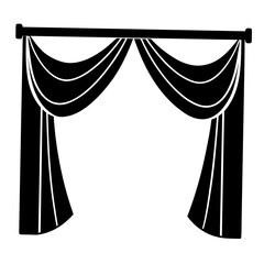 vector illustration of a curtain