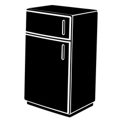 retro refrigerator isolated