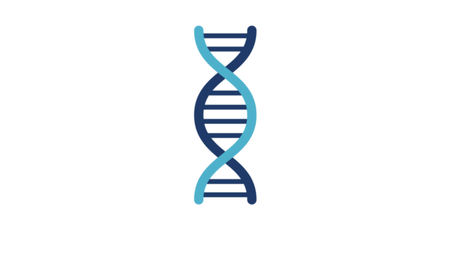 A detailed illustration of a double helix DNA structure, representing genetics and biology.