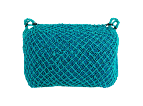 Teal netting bag isolated on black background, Isolated On White, Png Transparent