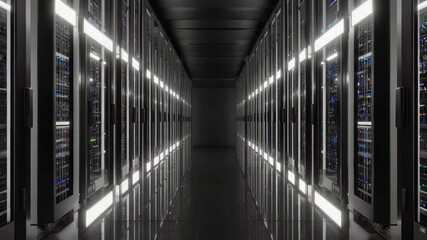 Network server room 4K - Powered by Adobe
