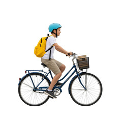 Fototapeta premium young man riding a bicycle