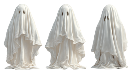 Halloween ghost cartoon style, isolated on a white background.