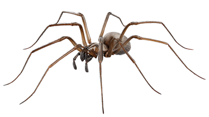 Spider with long legs, isolated on a white background
