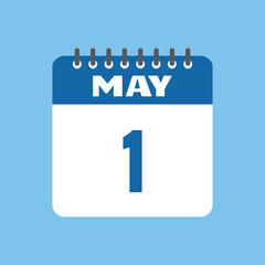 may 1 calendar icon Vector page month design