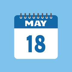 may 18 calendar icon Vector page month design