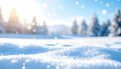 Snowy winter landscape, soft focus